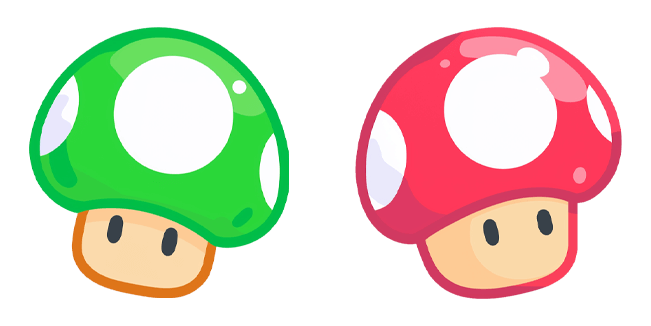 super mario green and red mushrooms custom cursor