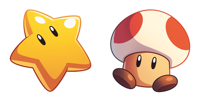 super mario super star & super mushroom custom cursor