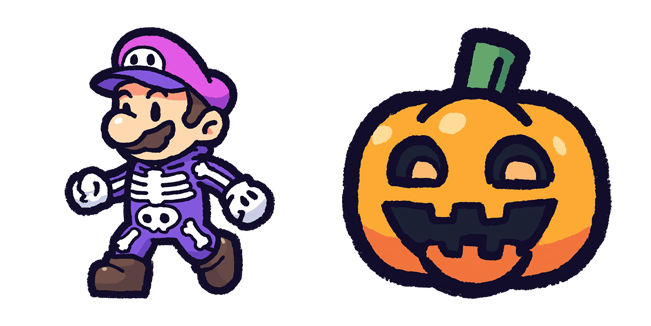 super nario halloween mario and pumpkin custom cursor