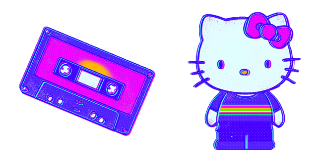 synthwave kitty cassette custom cursor