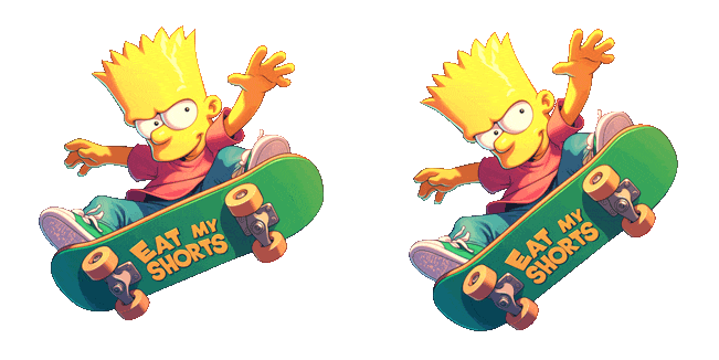 the simpsons bart on skateboard animated custom cursor