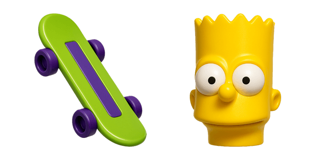 the simpsons bart & skateboard toy custom cursor