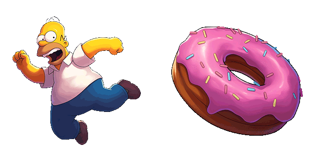 the simpsons homer & donut animated custom cursor