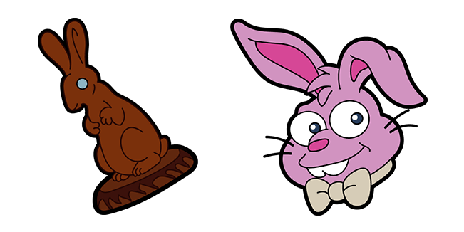 the simpsons pink chocolate easter bunny animated custom cursor