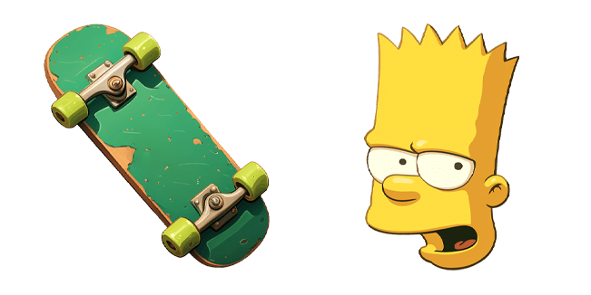 the simpsons skateboard & bart simpson custom cursor