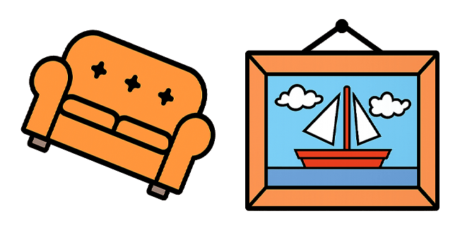 the simpsons sofa & boat painting custom cursor