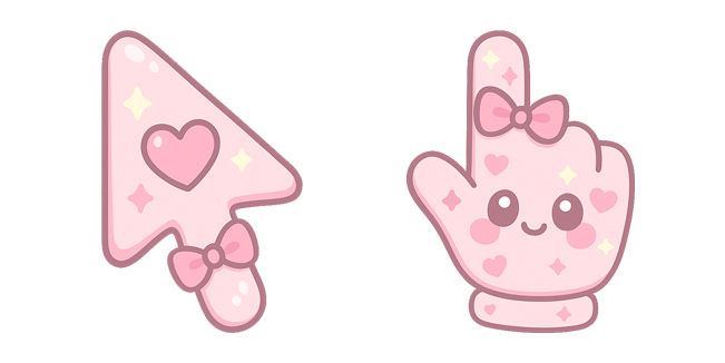 tiny cutecore arrow & hand custom cursor