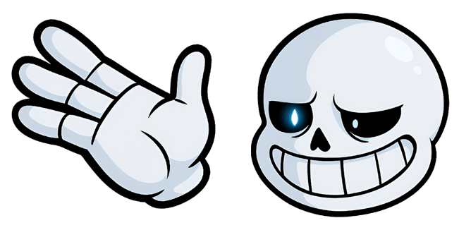 undertale sans hand & head custom cursor