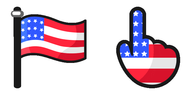 united states of america flag animated custom cursor