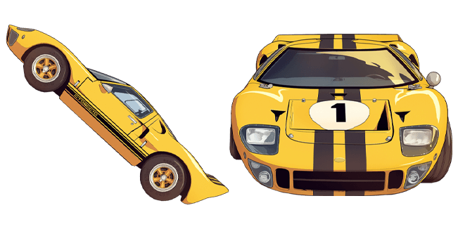 unstoppable yellow ford gt40 custom cursor