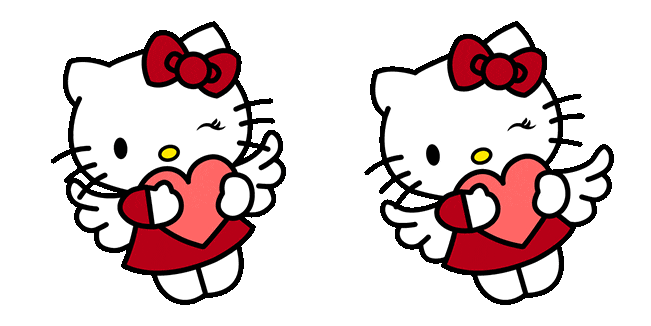 valentines day hello kitty with heart animated custom cursor