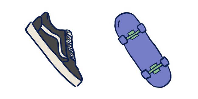 vans sneaker and skateboard custom cursor