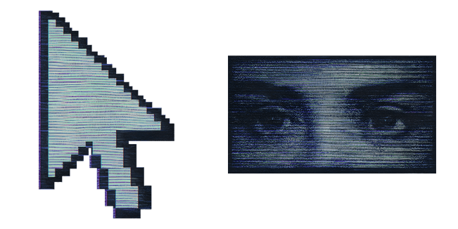 vhs arrow & eyes custom cursor