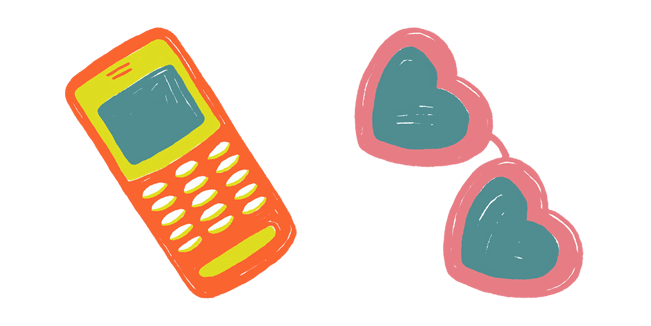 vintage cell phone heart glasses custom cursor