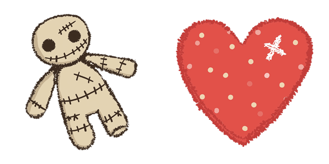 voodoo doll stitched heart custom cursor