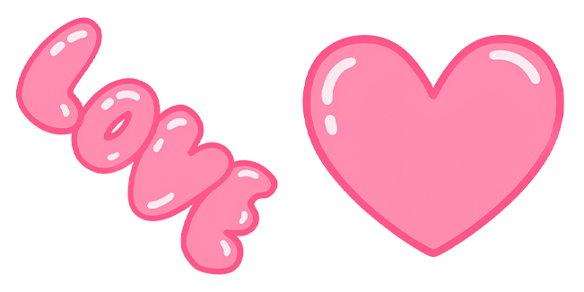 vsco girl pink love & heart custom cursor