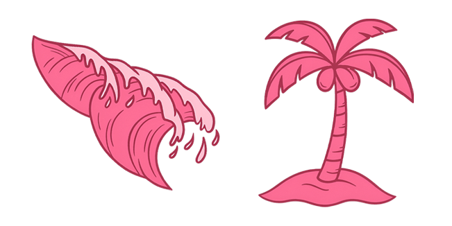 vsco girl pink wave & palm custom cursor