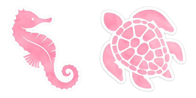 vsco girl seahorse & turtle custom cursor
