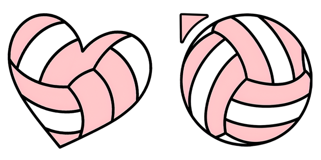 vsco girl volleyball heart & ball custom cursor
