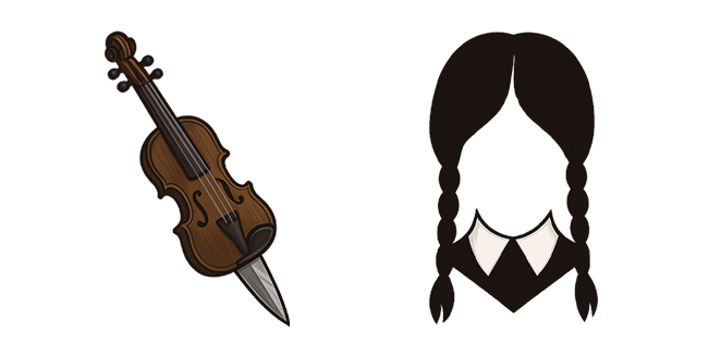 wednesday addams violin & braids custom cursor