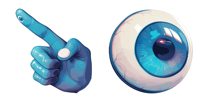 weirdcore blue hand & eye custom cursor