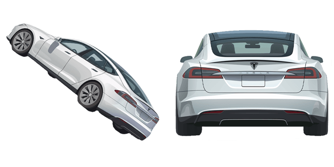 white tesla model s custom cursor