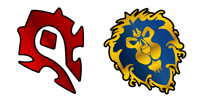 world of warcraft horde alliance logo custom cursor