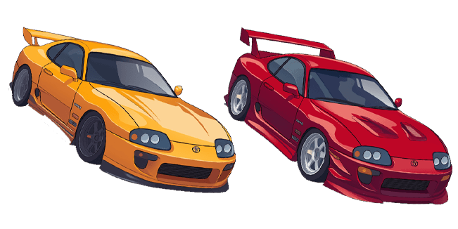yellow & red toyota supra mk4 custom cursor