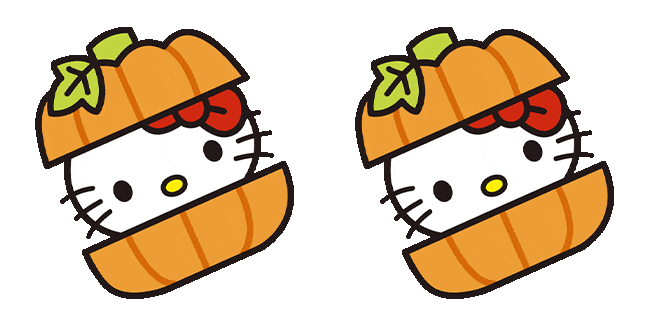autumn hello kitty in pumpkin animated custom cursor