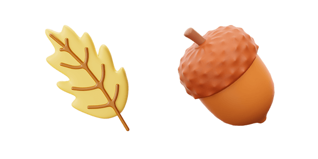 autumn oak leaf and acorn 3d custom cursor