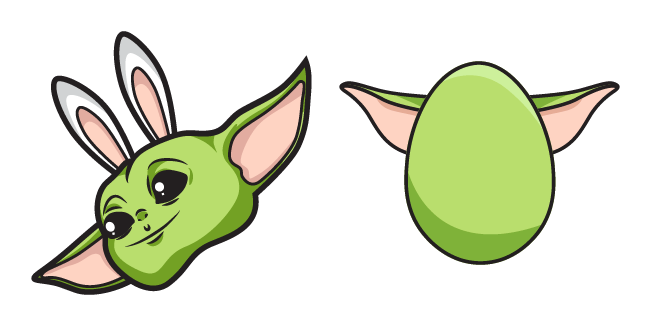 baby yoda with bunny ears cursors
