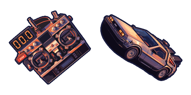 back to the future rc transmitter delorean animated custom cursor