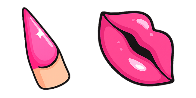 baddie pink nail lips custom cursor