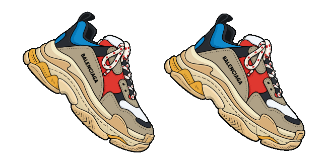 balenciaga triple s animated custom cursor