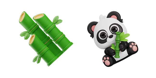bamboo & cute panda 3d custom cursor
