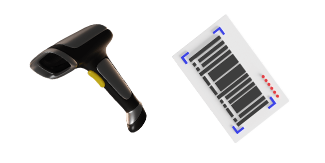 barcode scanner & barcode 3D custom cursor