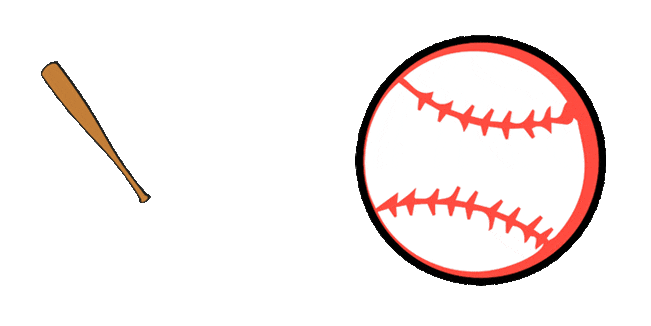 baseball bat hitting ball animated custom cursor