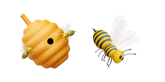 bee hive & bee 3D custom cursor