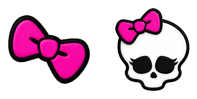 monster high skullette pink bow custom cursor