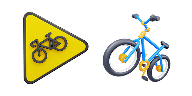 bike lane sign & bicycle 3D custom cursor