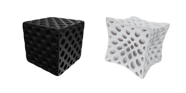 black cube & white cube 3D custom cursor