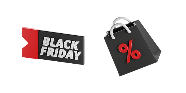 black friday coupon & discount bag 3D custom cursor