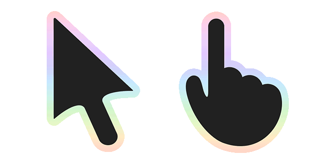 black pastel rainbow gradient animated custom cursor