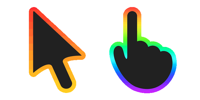 black rainbow stroke gradient animated custom cursor