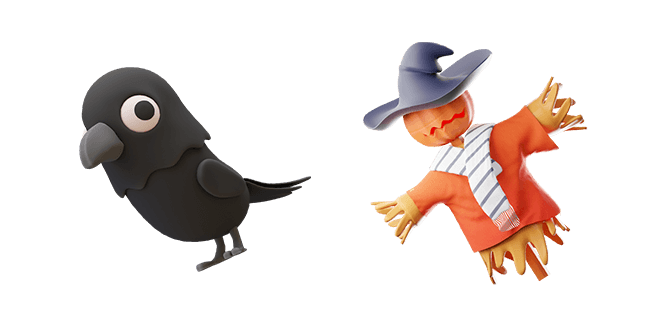 black raven & scarecrow 3D custom cursor