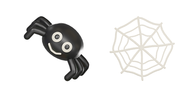 black spider & web 3D custom cursor