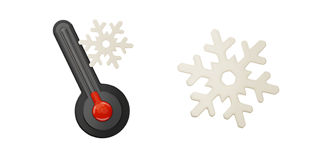black thermometer & snowflake 3D custom cursor