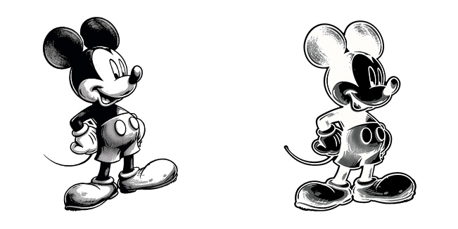 black white mickey mouse custom cursor