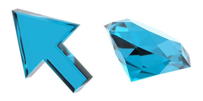 blue arrow diamond 3d custom cursor