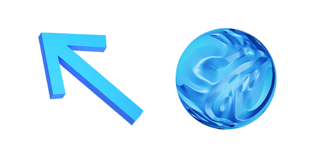 blue arrow & orb 3D custom cursor